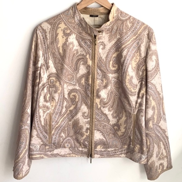 Jax Jackets & Blazers - Jax Paisley full zip Moto jacket, size 14